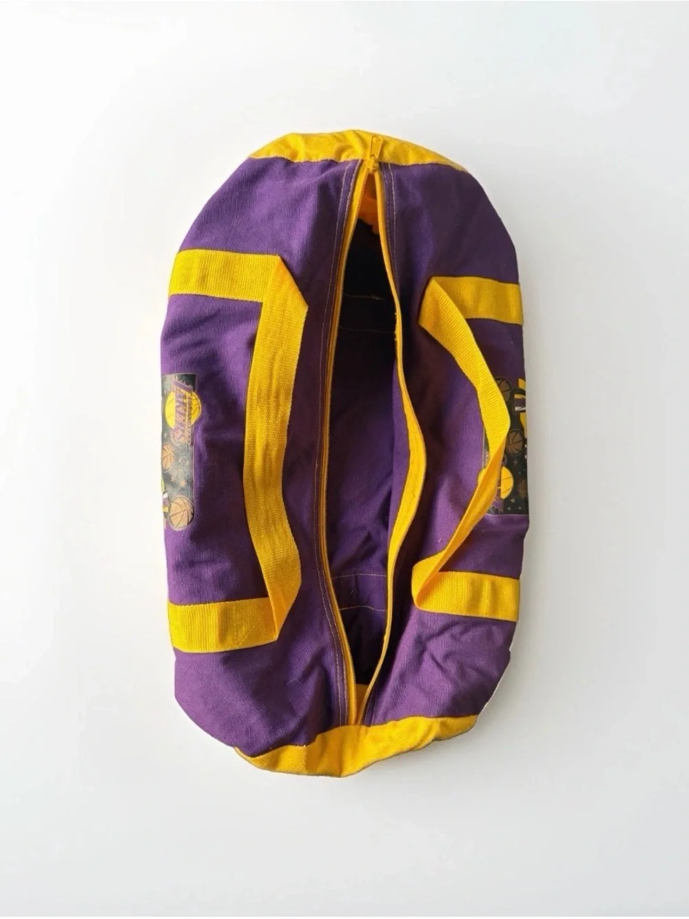 🔥Vintage Los Angeles Lakers Purple & Gold 3-in-a-Row NBA Champions Duffel